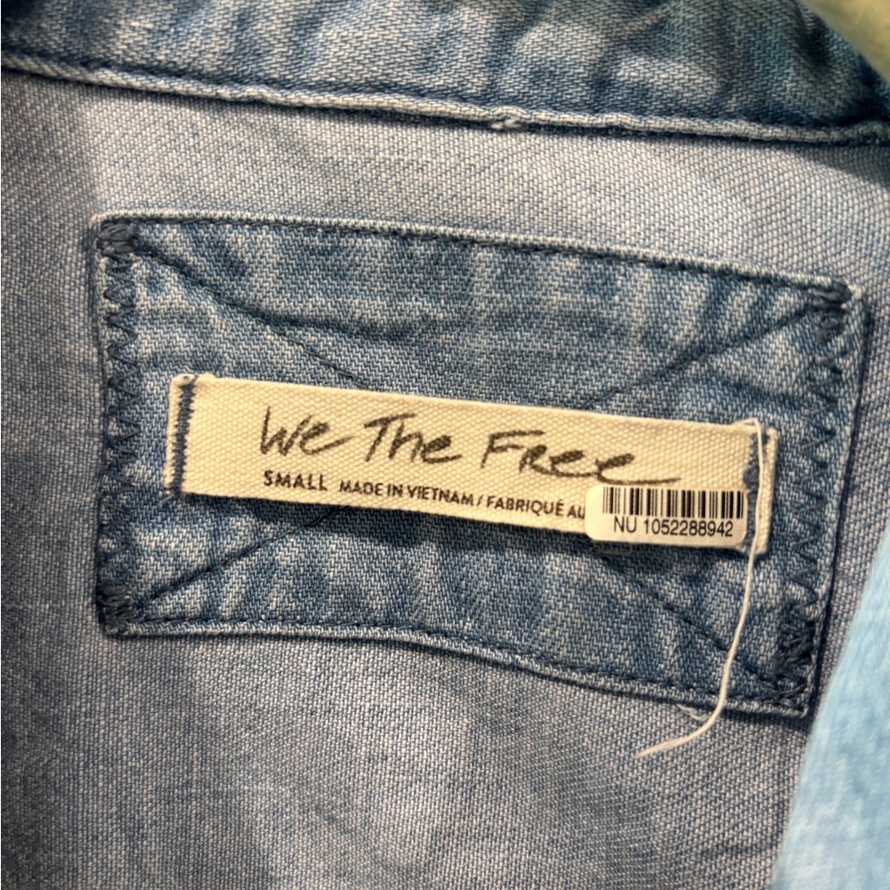 Free People We the Free Sammi denim mini dress NWT size Small EUC - Picture 6 of 6
